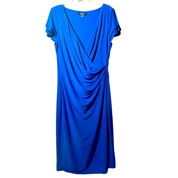 MSK, NWT, Elegant Soft Sheath Royal Blue Dress - Picture 1 of 6